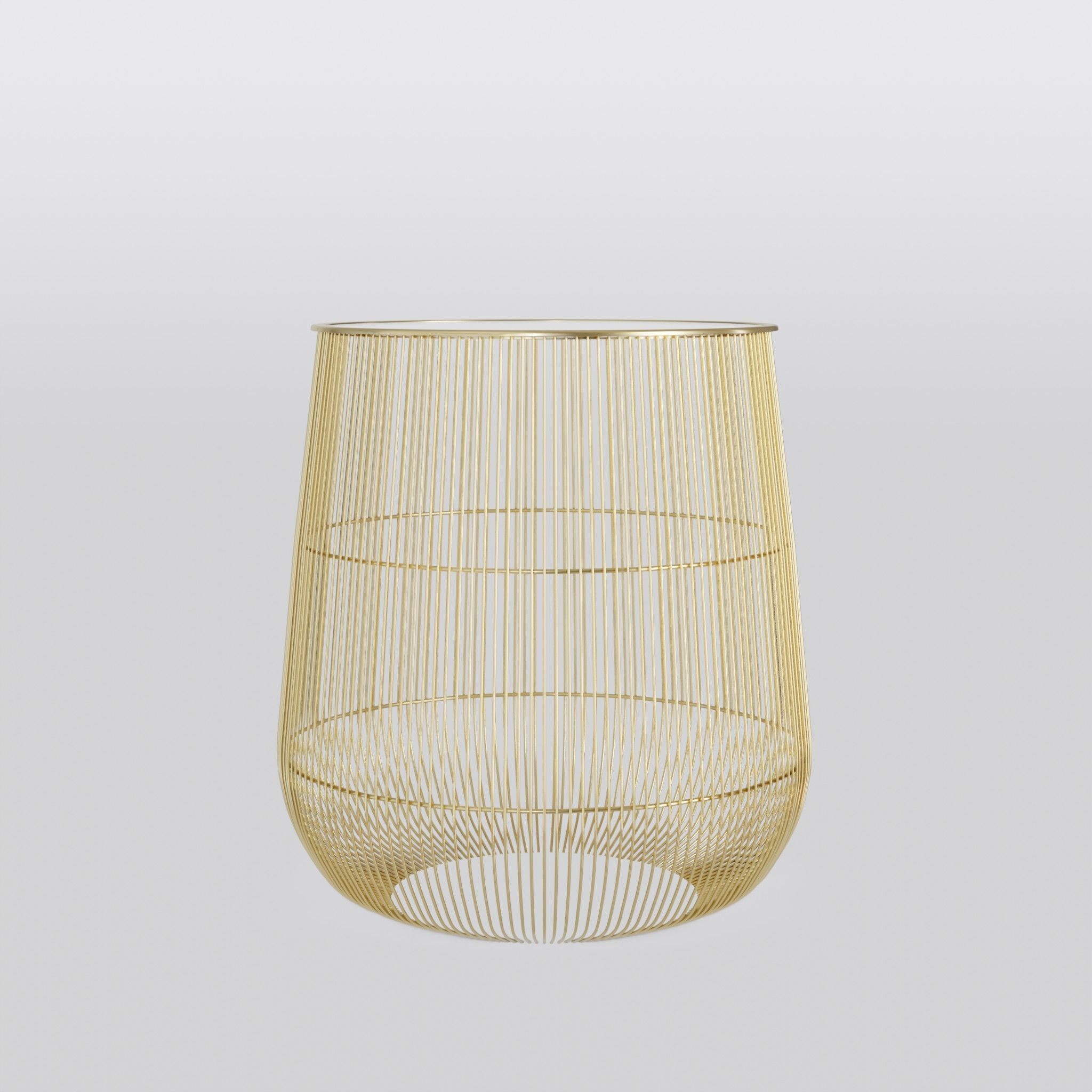 Golden Side Table Low-poly 3D model_3