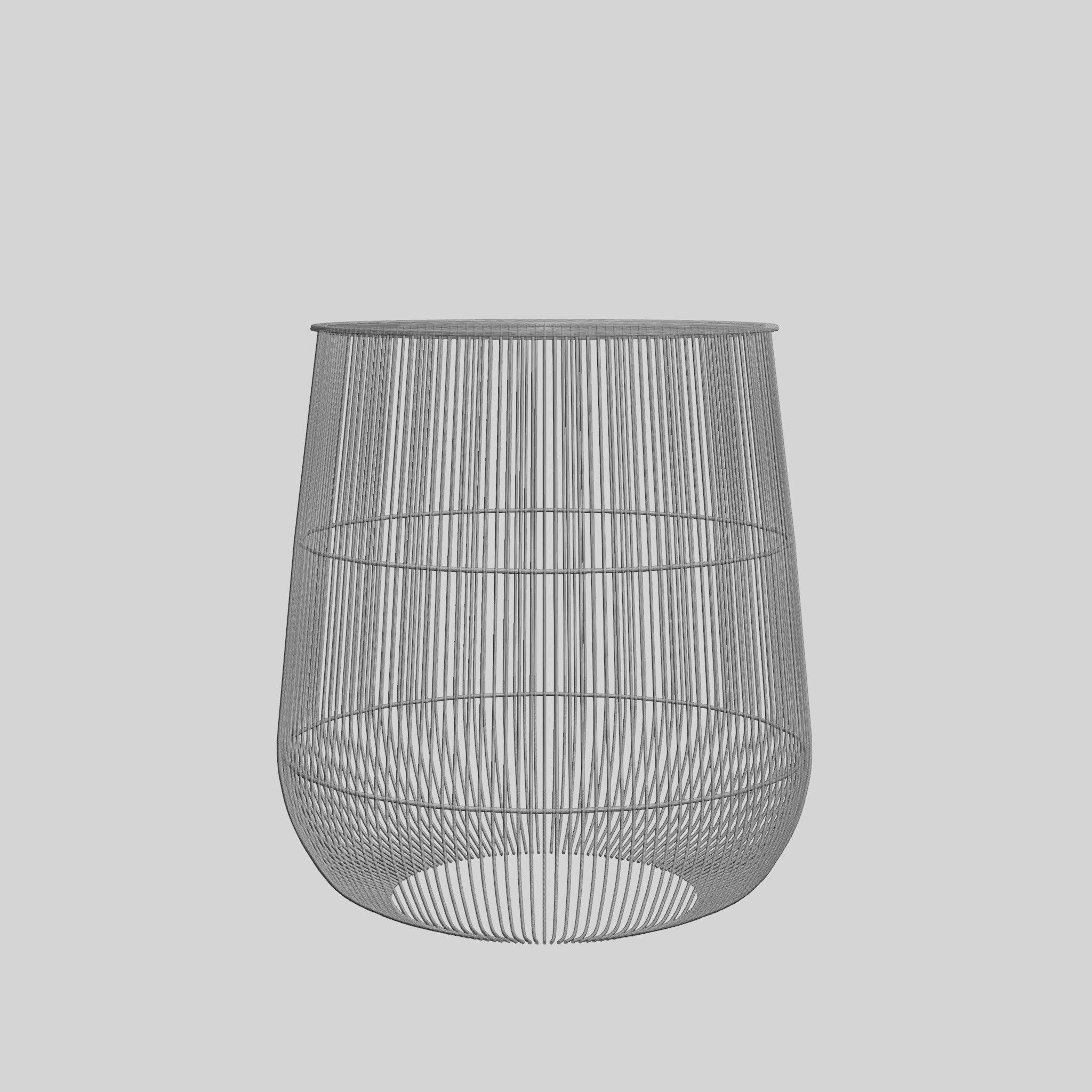 Golden Side Table Low-poly 3D model_8