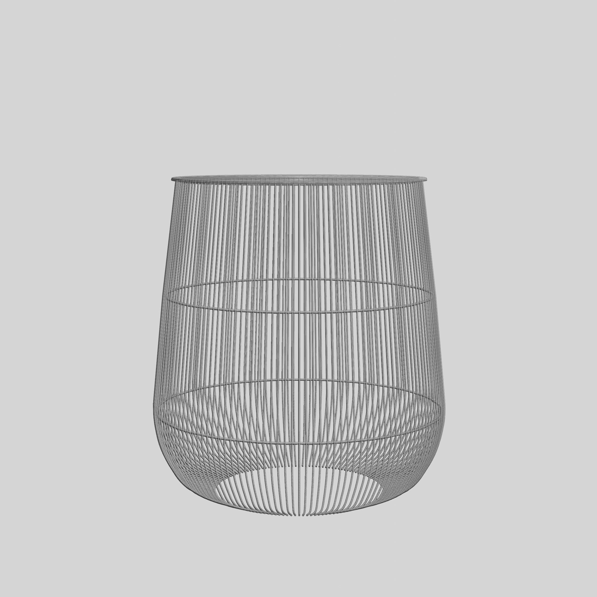 Golden Side Table Low-poly 3D model_7