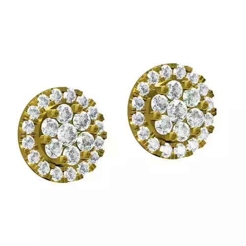Simple Round Halo Stud Earring