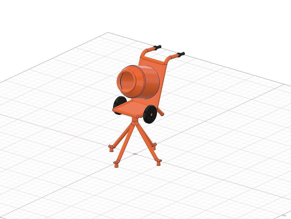 Cement Mixer 3D print model_4