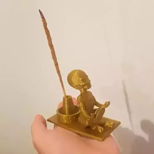 Alien meditating incense holder - without support