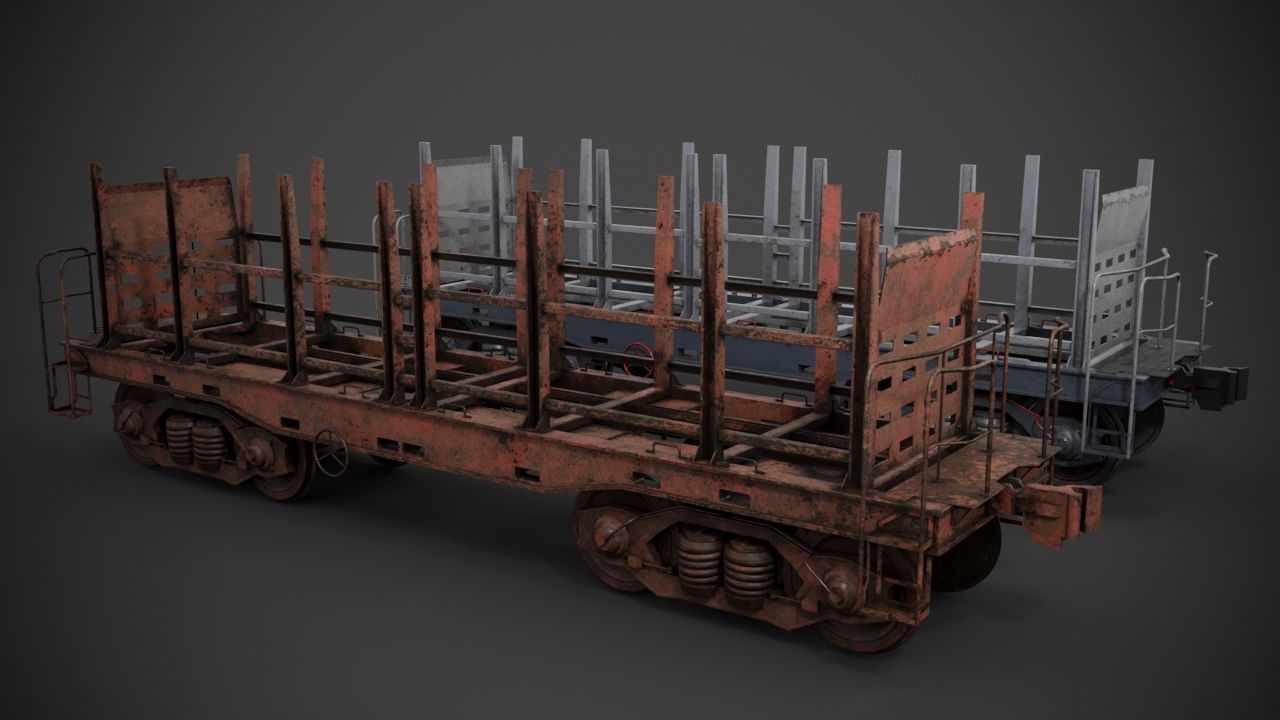 Railway Cargo car 3D model_2