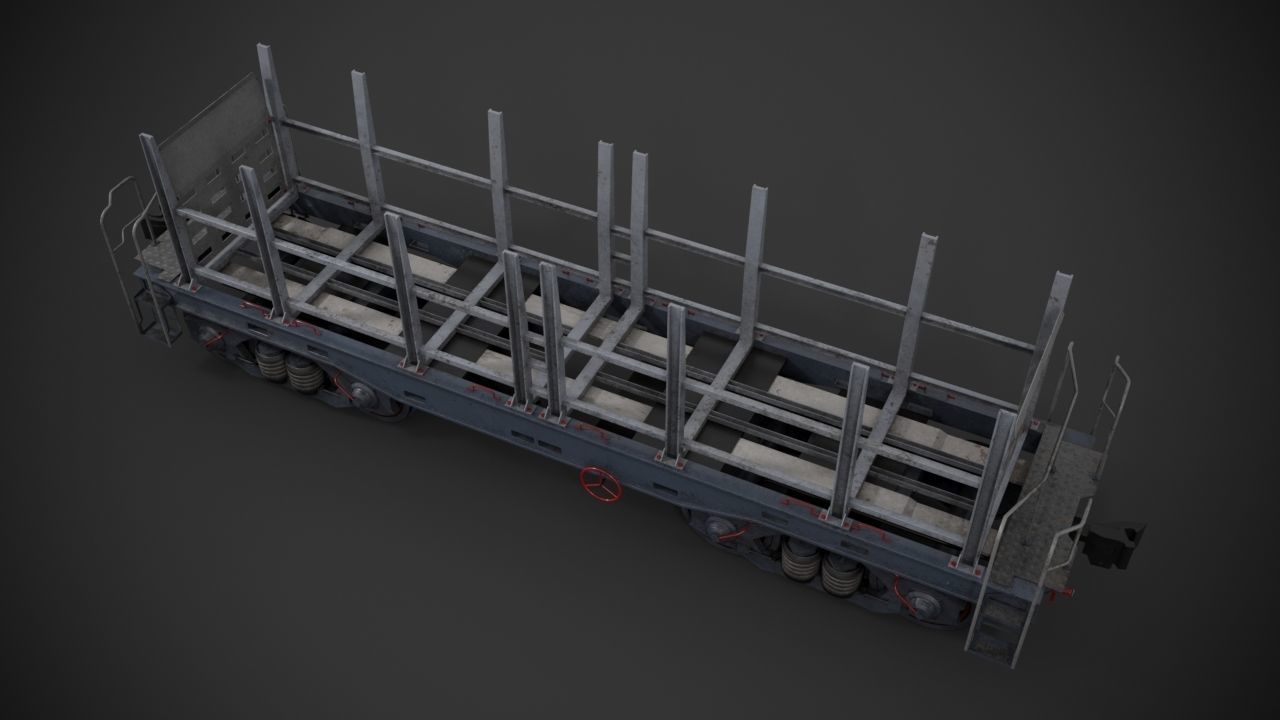 Railway Cargo car 3D model_5