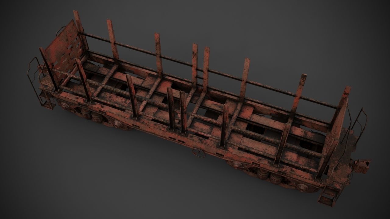 Railway Cargo car 3D model_9