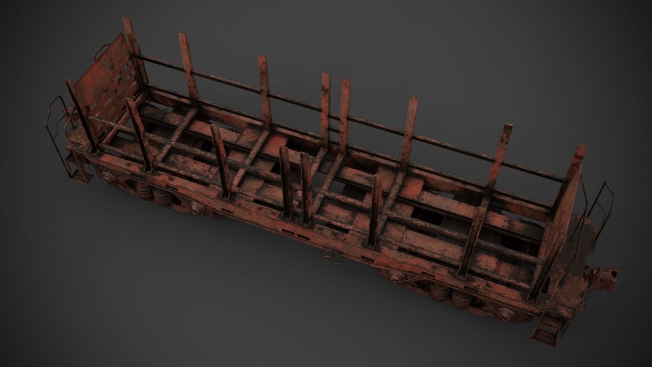 Railway Cargo car 3D model_10