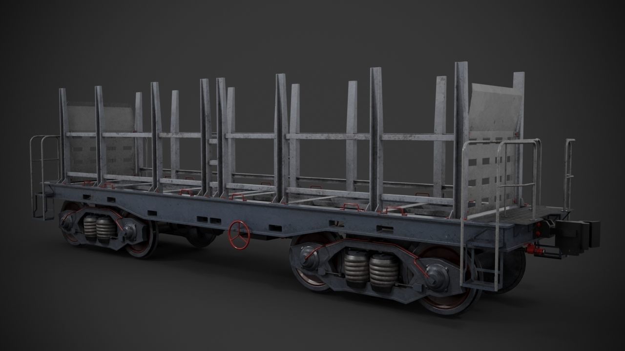 Railway Cargo car 3D model_3