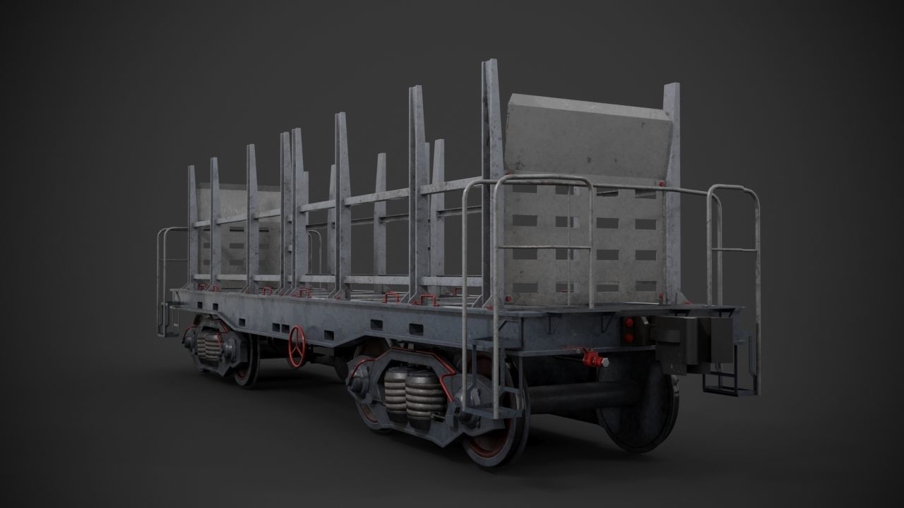 Railway Cargo car 3D model_4
