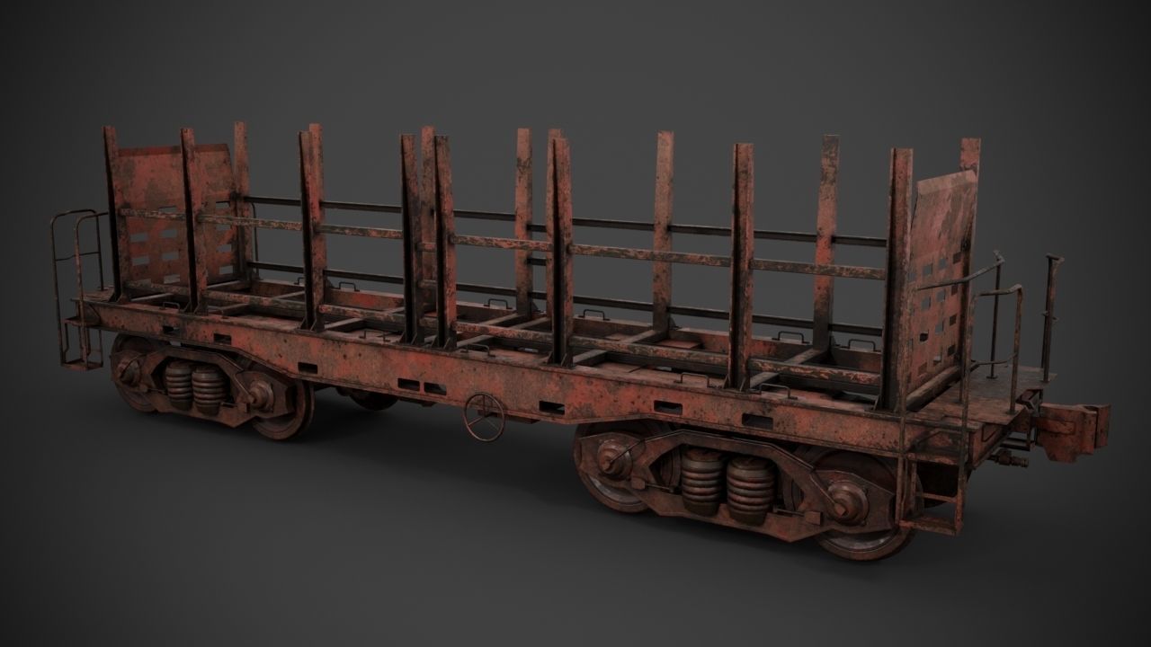 Railway Cargo car 3D model_8