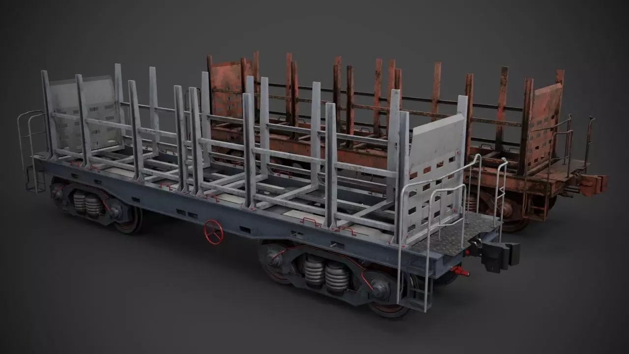 Railway Cargo car 3D model_0