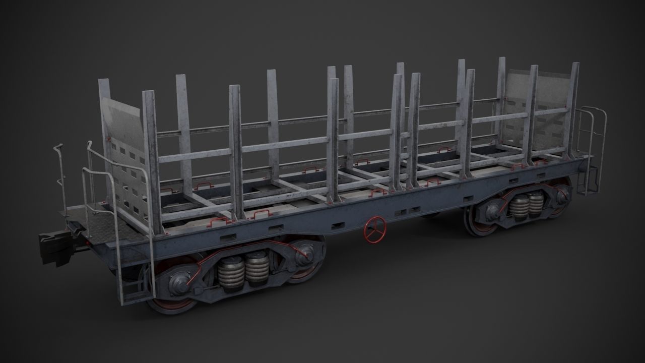 Railway Cargo car 3D model_7