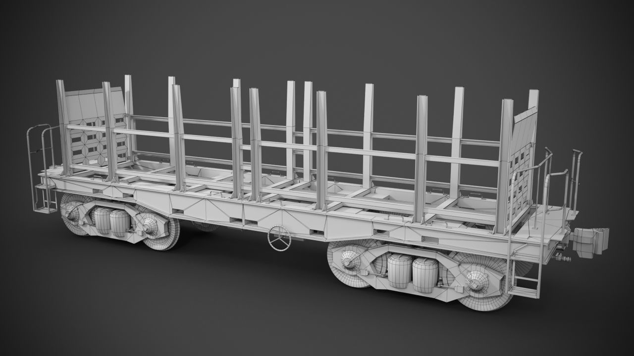 Railway Cargo car 3D model_11