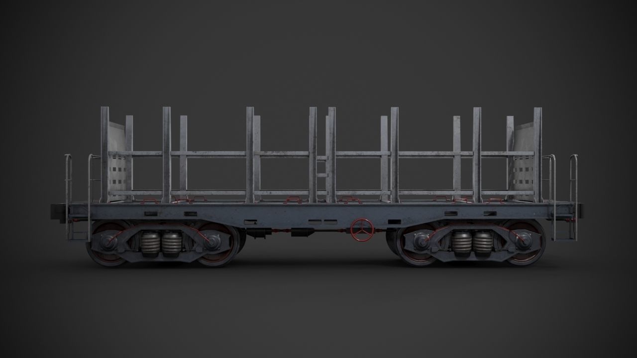 Railway Cargo car 3D model_6