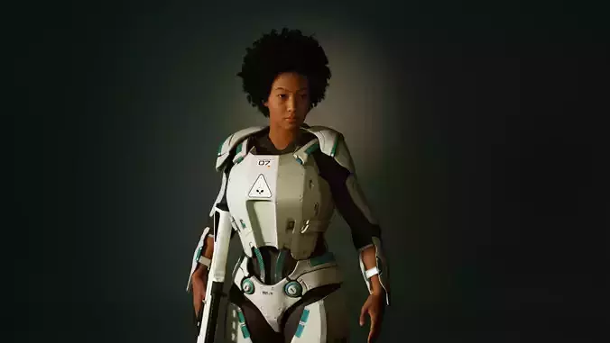 Heavy Armor outfit for Metahuman TallMed Female body 3D model Low-poly 3D model