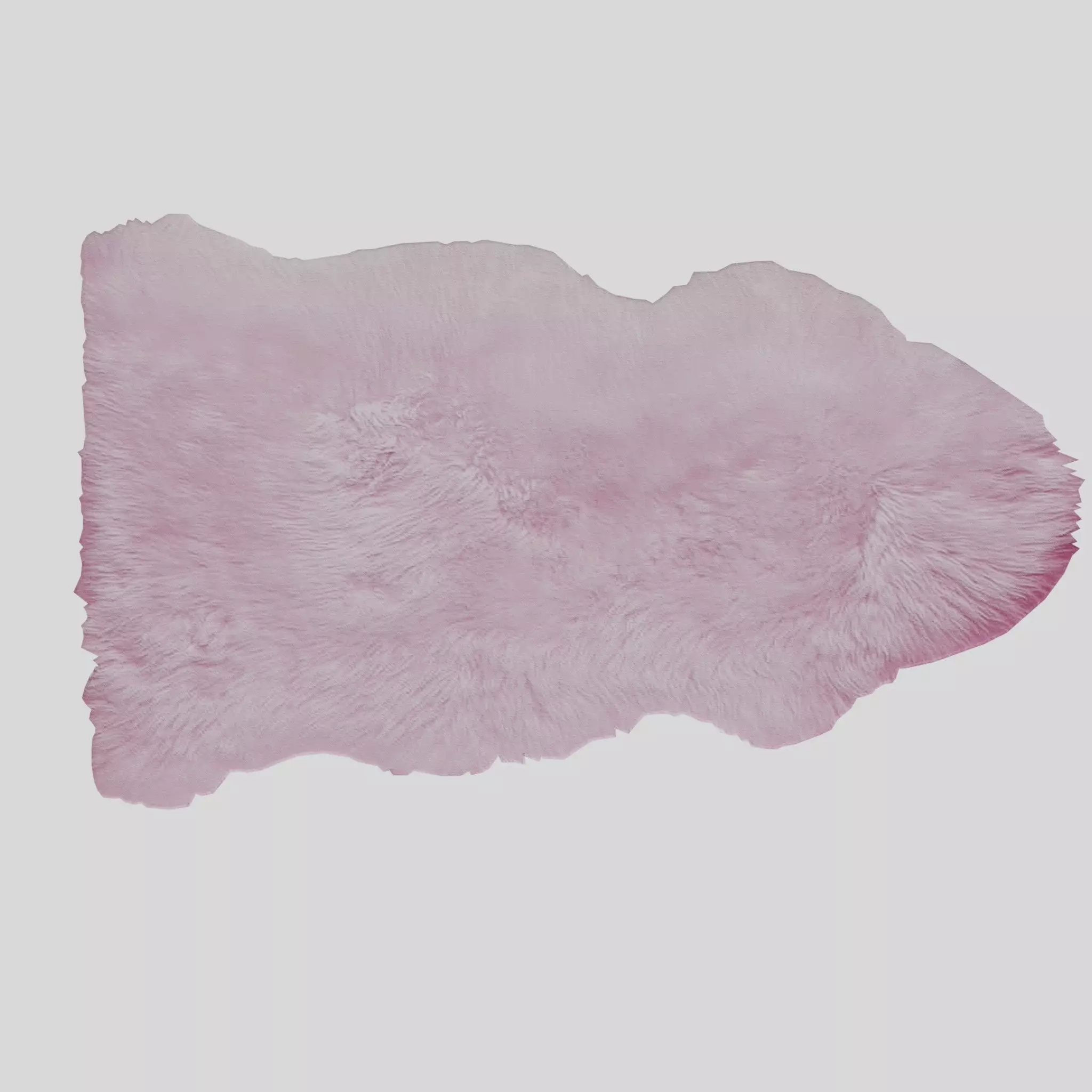 Carpet Soft Sheepskin Fur Pink Low-poly 3D model_0
