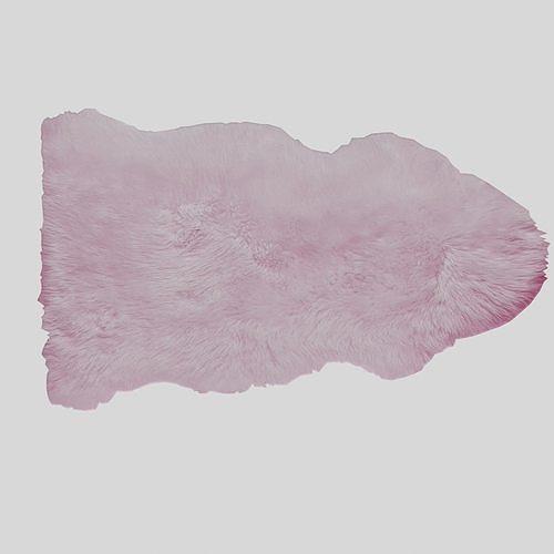 Carpet Soft Sheepskin Fur Pink Low-poly 3D model