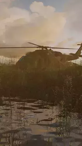 Cinematic Destroy helicopter scene 