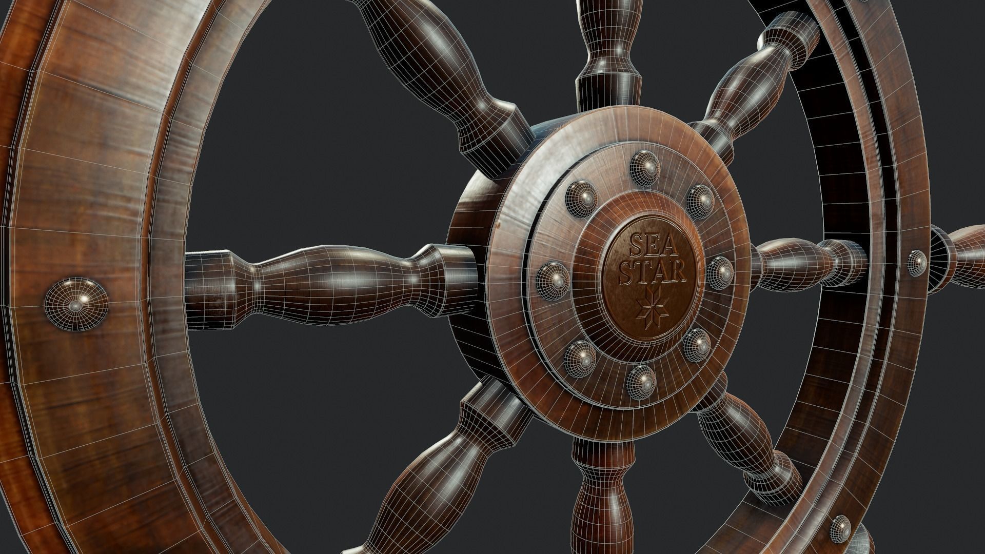 Ship Wheel - Tutorial Included Low-poly 3D model_13