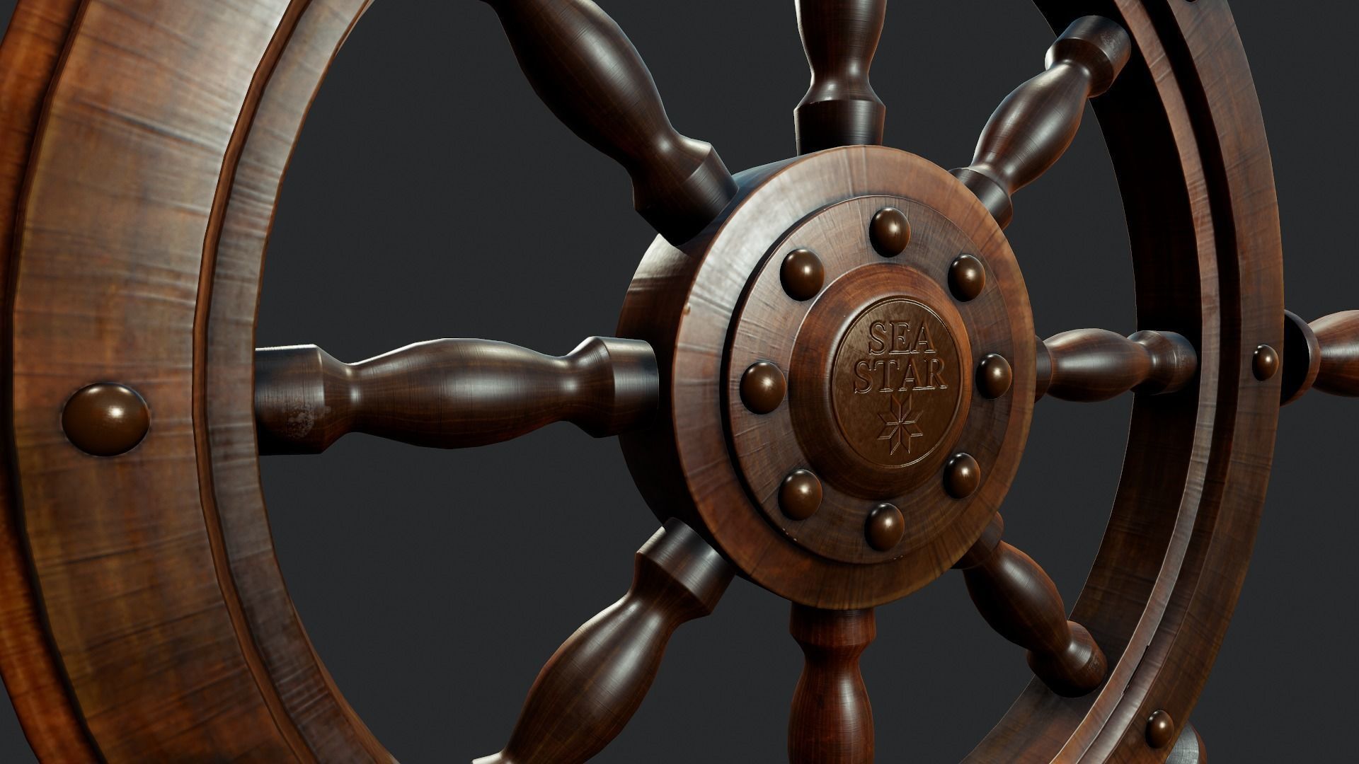 Ship Wheel - Tutorial Included Low-poly 3D model_12