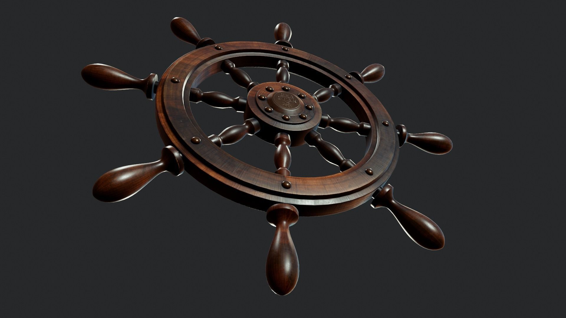 Ship Wheel - Tutorial Included Low-poly 3D model_10