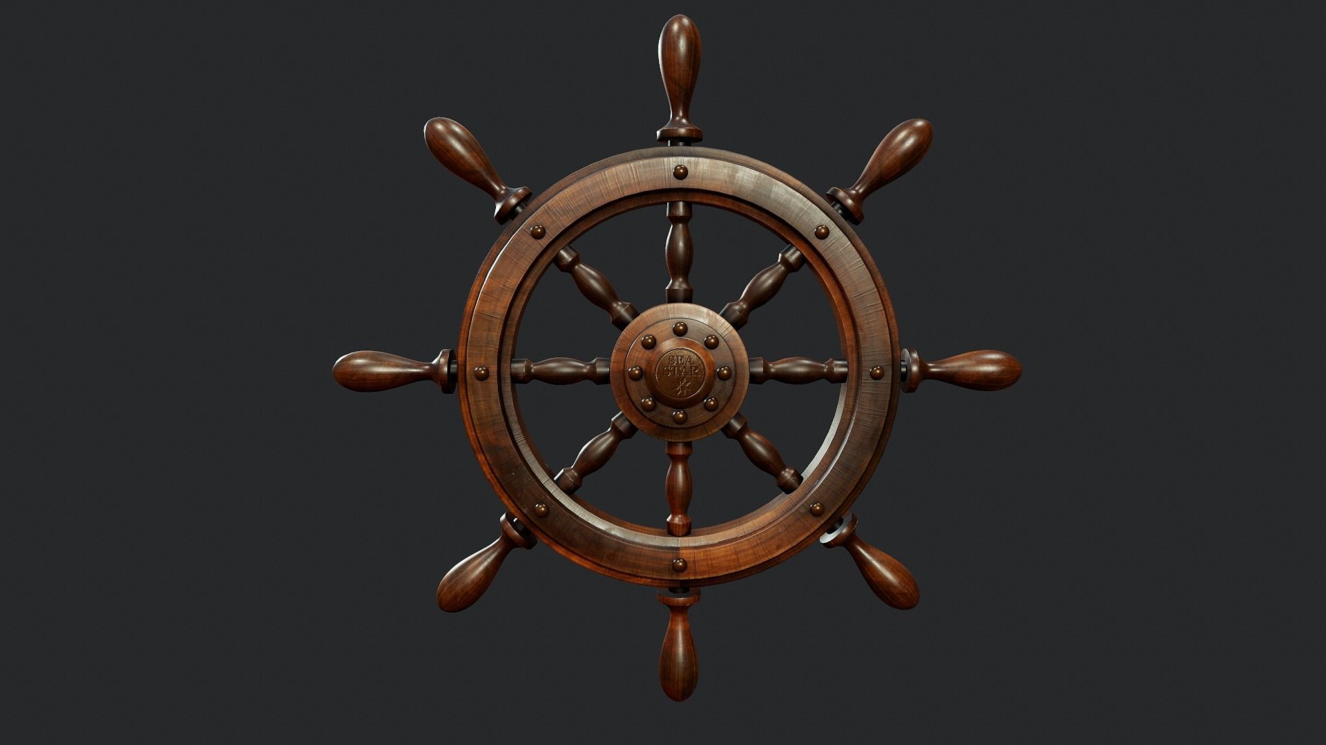 Ship Wheel - Tutorial Included Low-poly 3D model_4