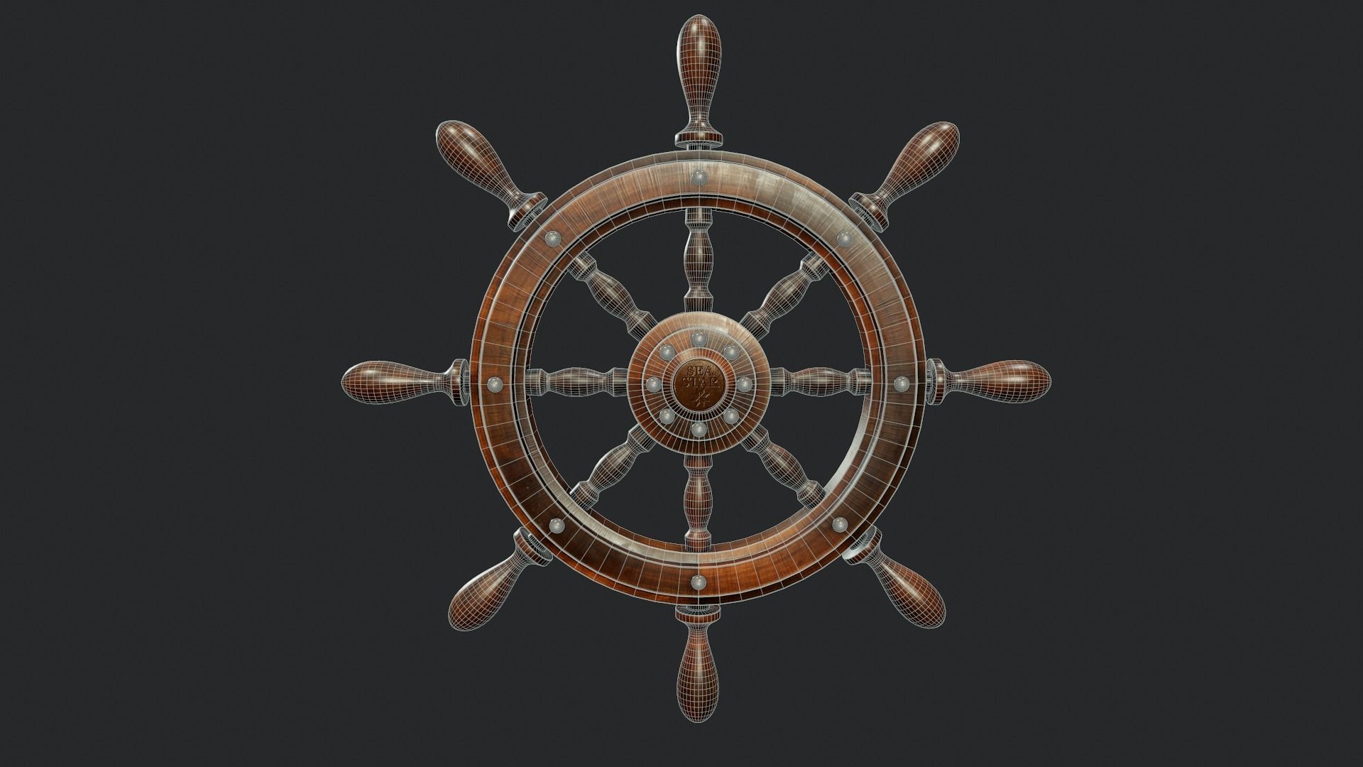 Ship Wheel - Tutorial Included Low-poly 3D model_5