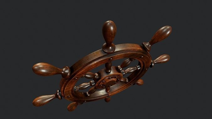 Ship Wheel - Tutorial Included Low-poly 3D model 7