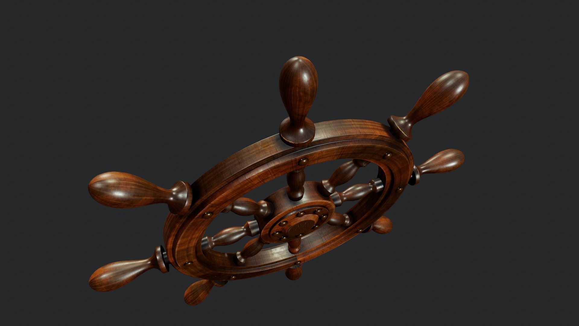 Ship Wheel - Tutorial Included Low-poly 3D model_8