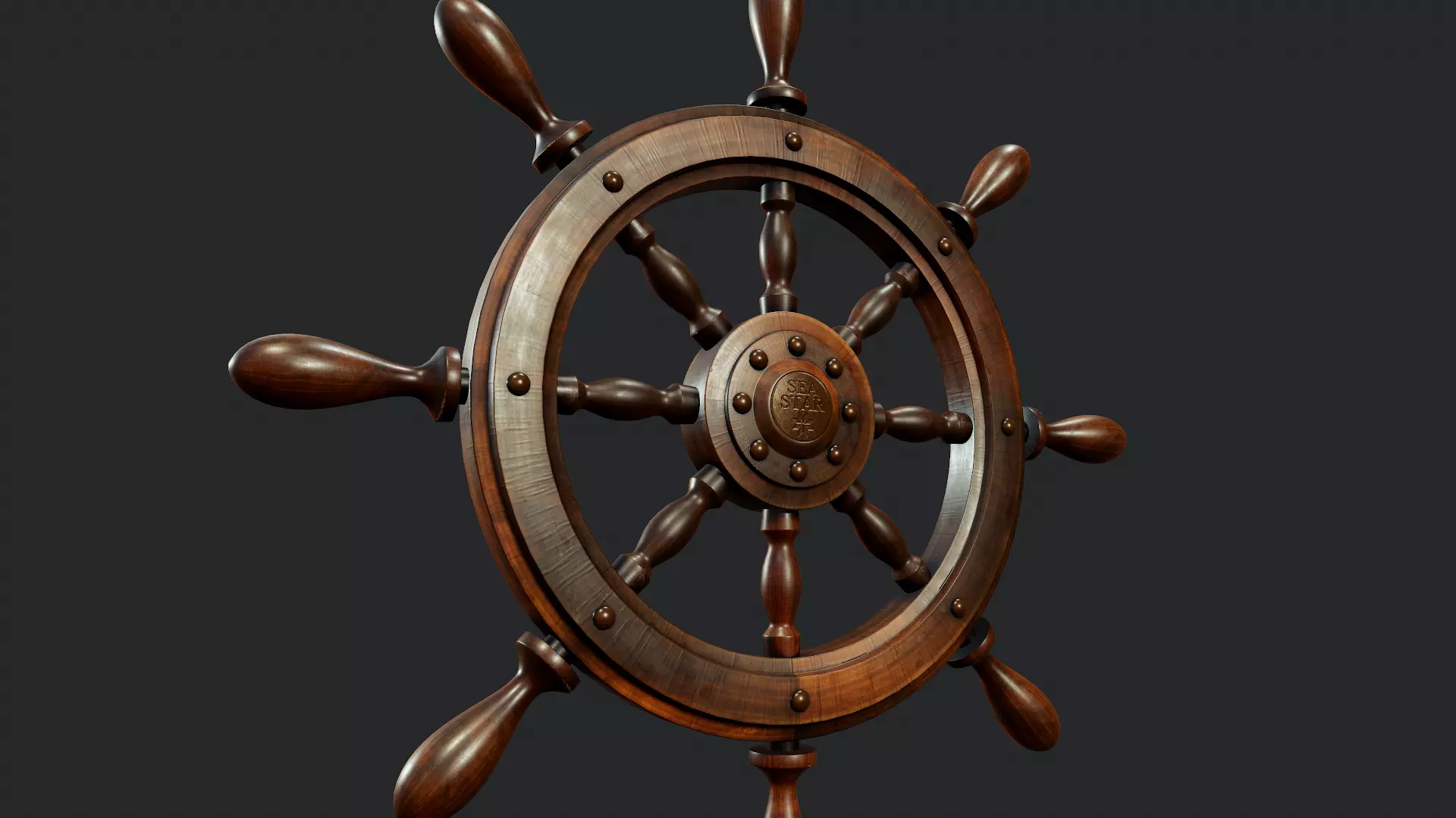 Ship Wheel - Tutorial Included Low-poly 3D model_0