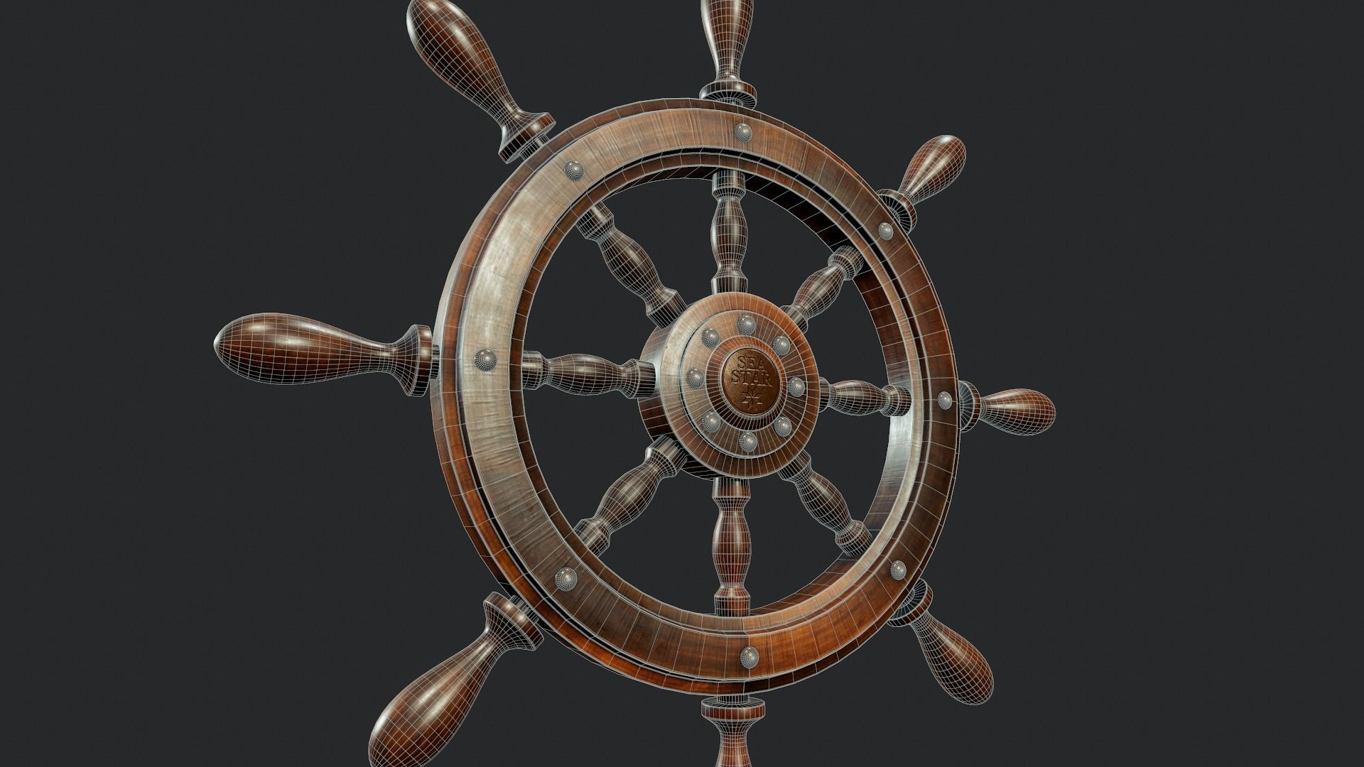 Ship Wheel - Tutorial Included Low-poly 3D model_3