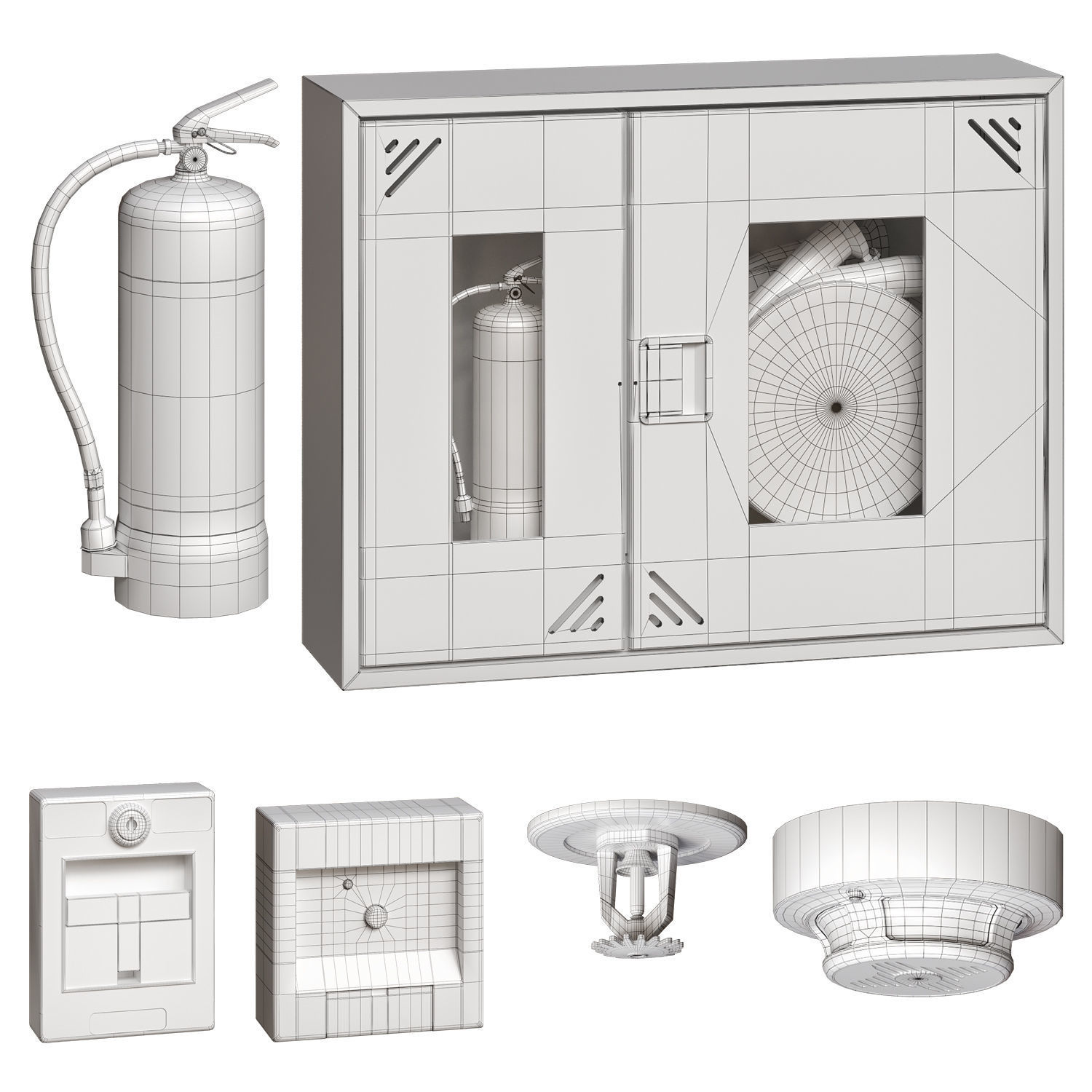 fire fighting set 3D model_3