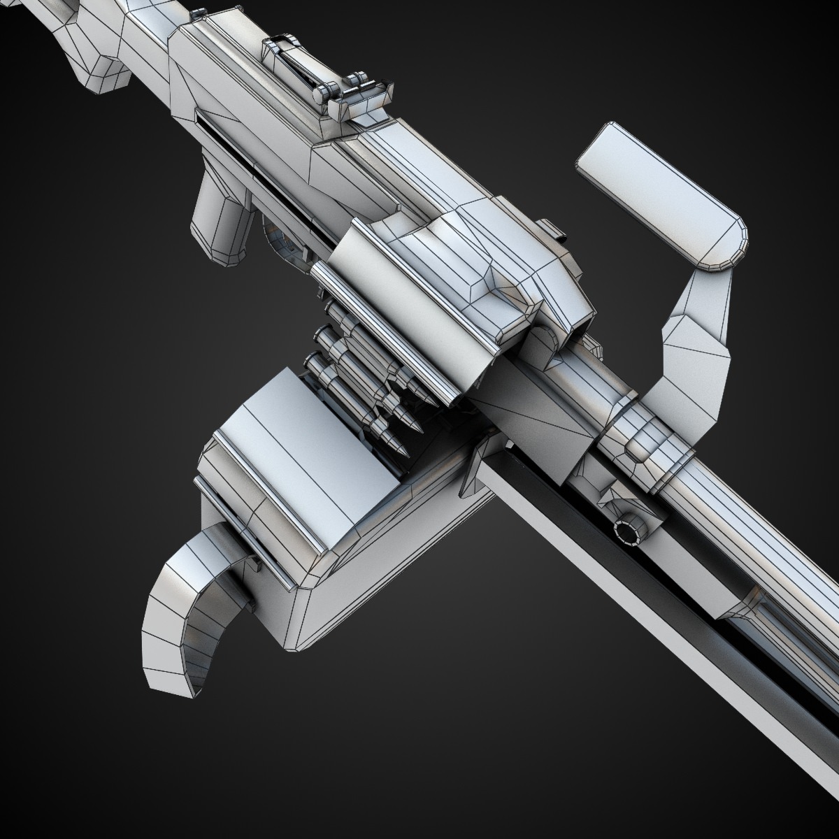 PK Machine gun Low-poly 3D model_9