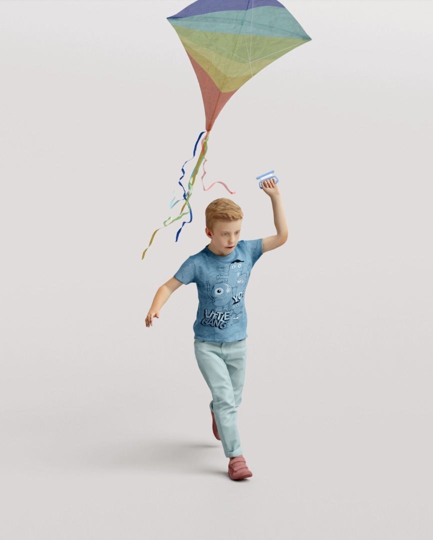 Humano Playing Kid 1003 3D model_4