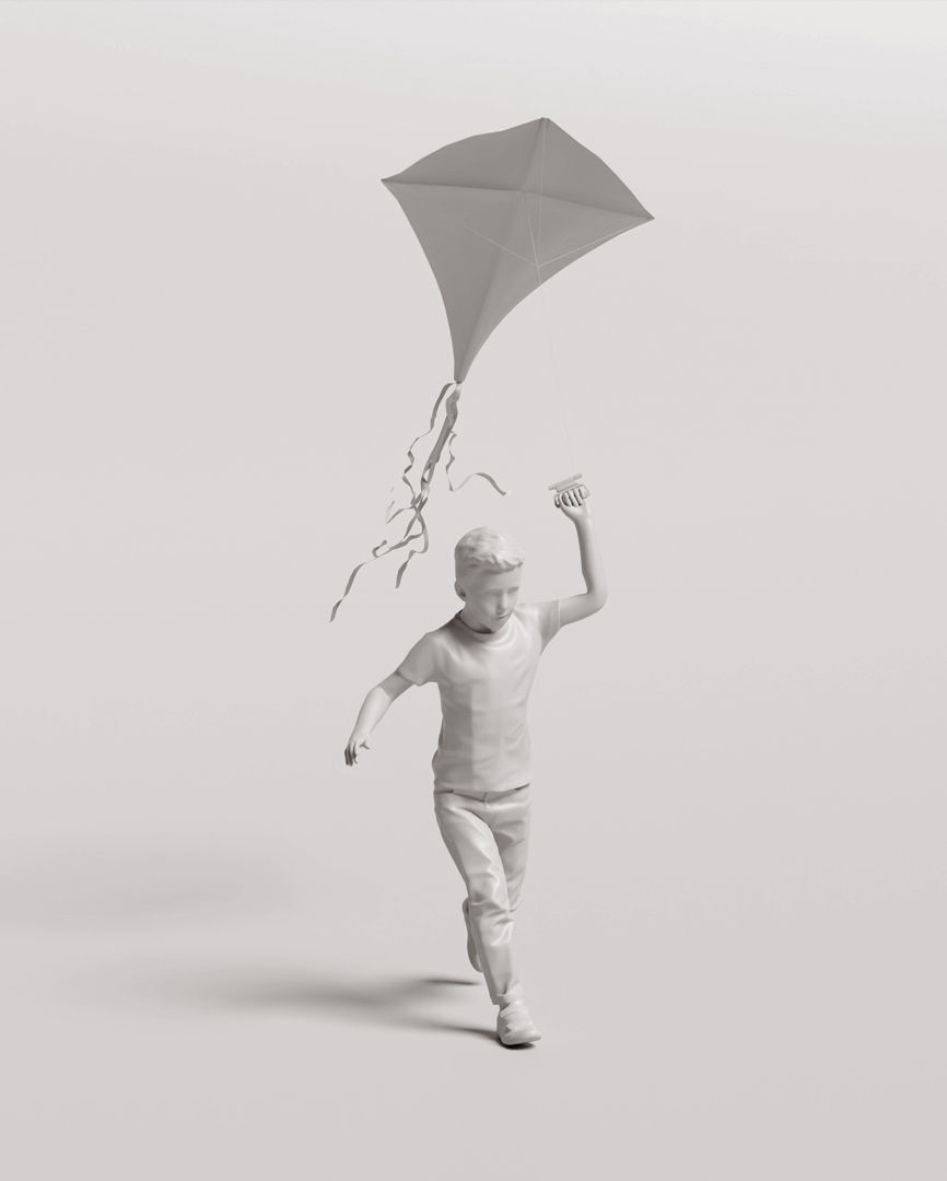 Humano Playing Kid 1003 3D model_2