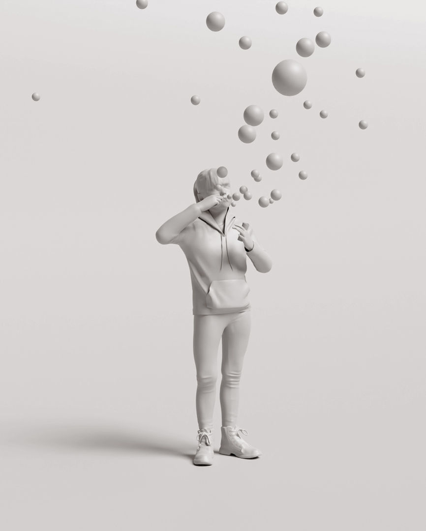 Humano Playing Kid 1001 3D model_2