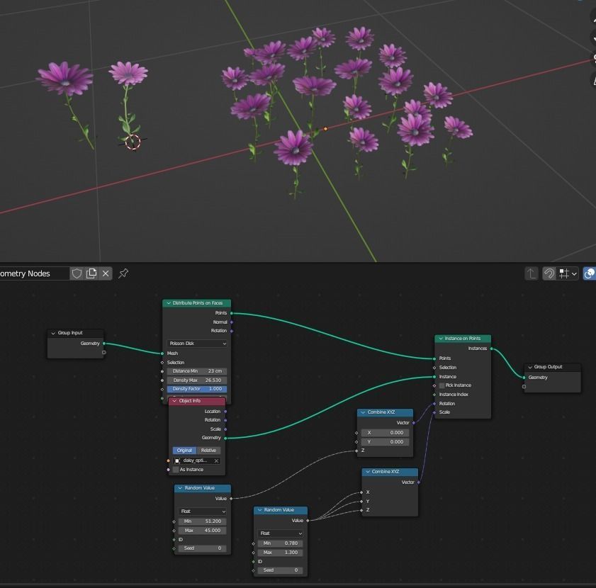 Purple Daisy Pbr  Low-poly 3D model_5