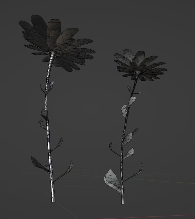 Purple Daisy Pbr  Low-poly 3D model_3