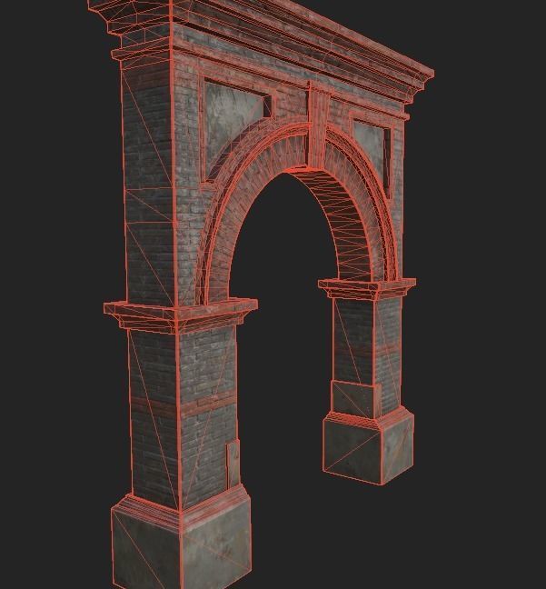 Shikumen Arch Low-poly 3D model_5