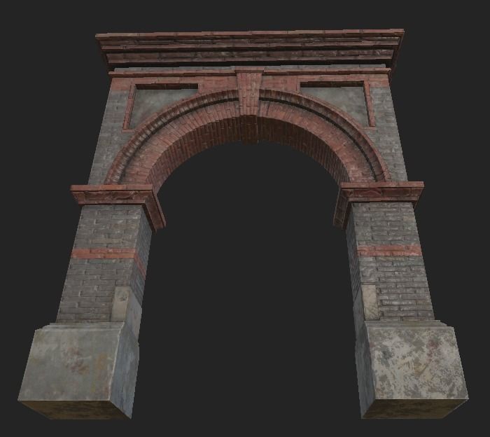 Shikumen Arch Low-poly 3D model_3