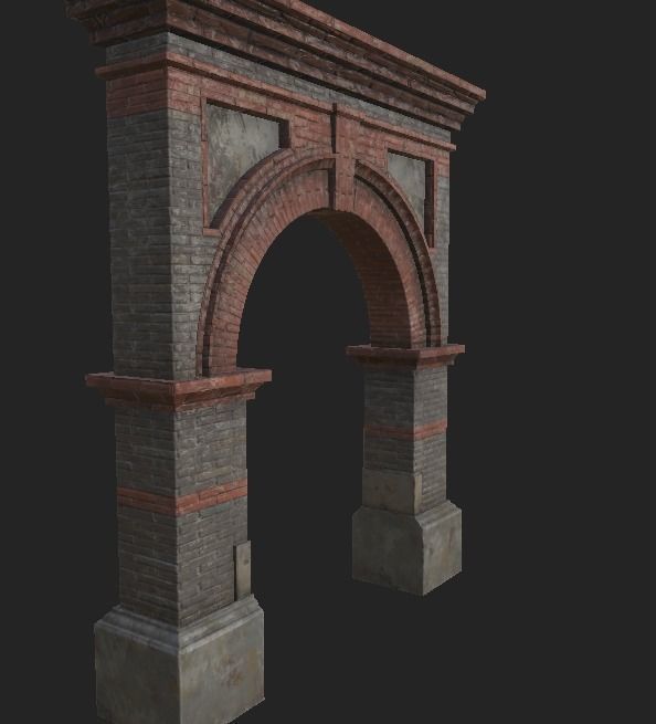 Shikumen Arch Low-poly 3D model_4