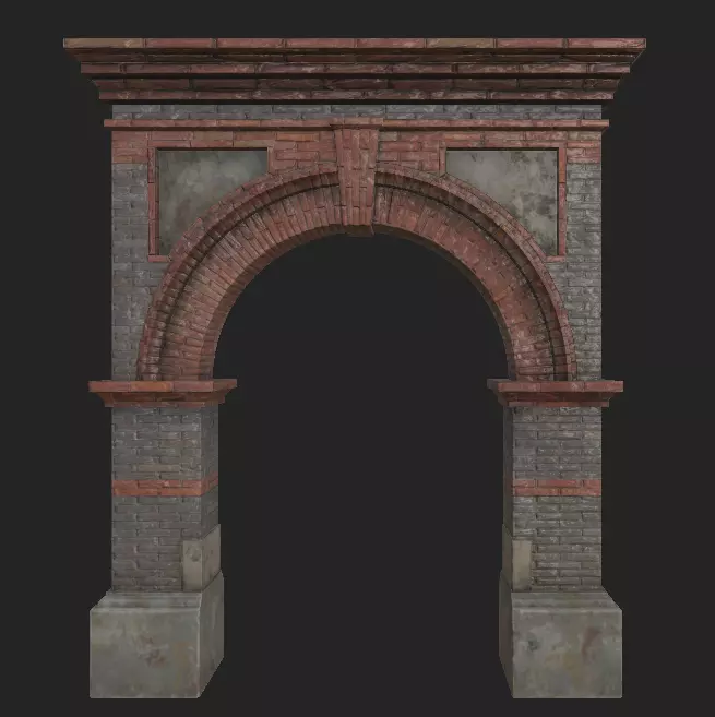 Shikumen Arch Low-poly 3D model_0