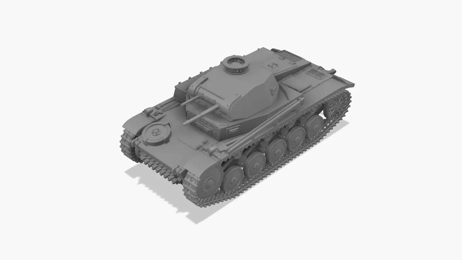Panzerkampfwagen II Ausf C - 1-100 Scale 3D print model_0