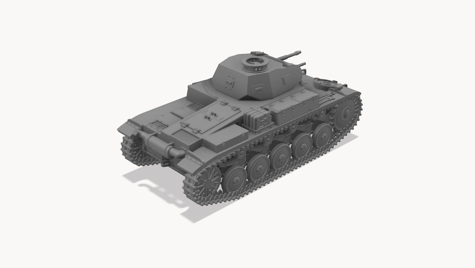 Panzerkampfwagen II Ausf C - 1-100 Scale 3D print model_2