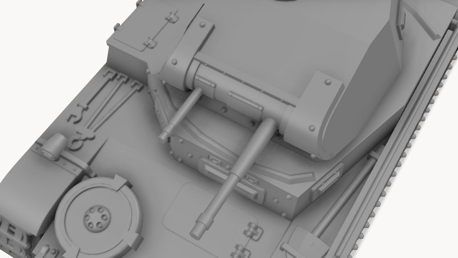 Panzerkampfwagen II Ausf C - 1-100 Scale 3D print model_5