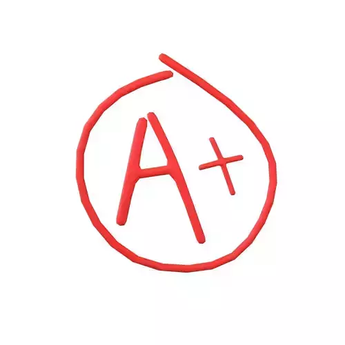 Grade A Plus Symbol v1 001 Low-poly 3D model