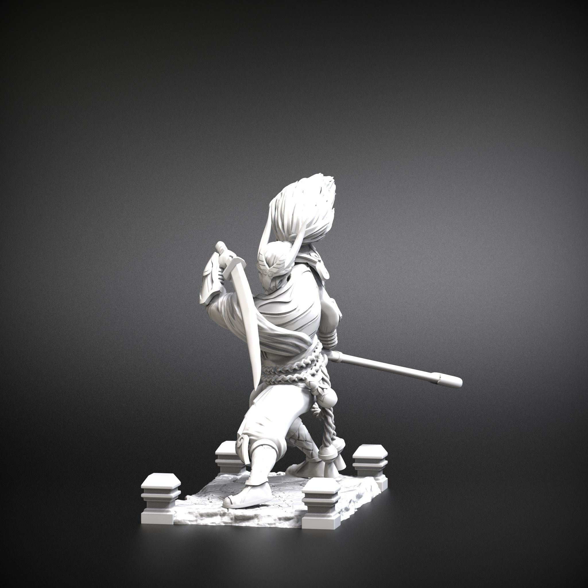 STL Yasuo Blood moon 3D print model league of legends 3D print model_2