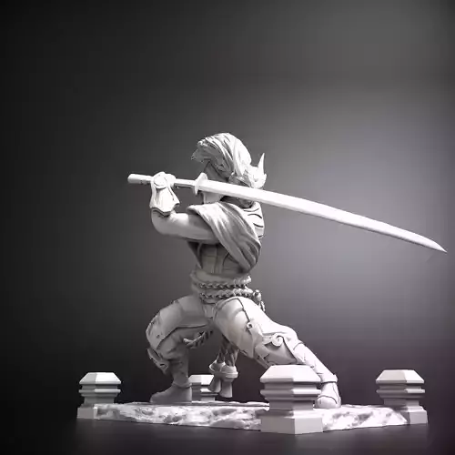 STL Yasuo Blood moon 3D print model league of legends