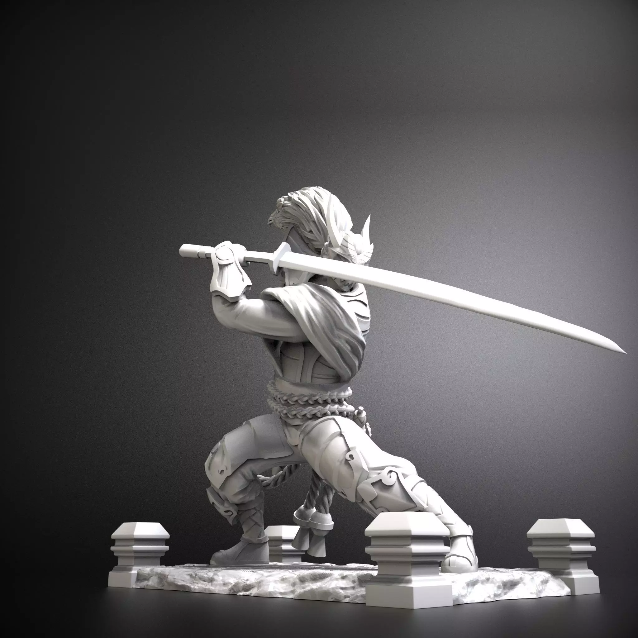 STL Yasuo Blood moon 3D print model league of legends 3D print model_0