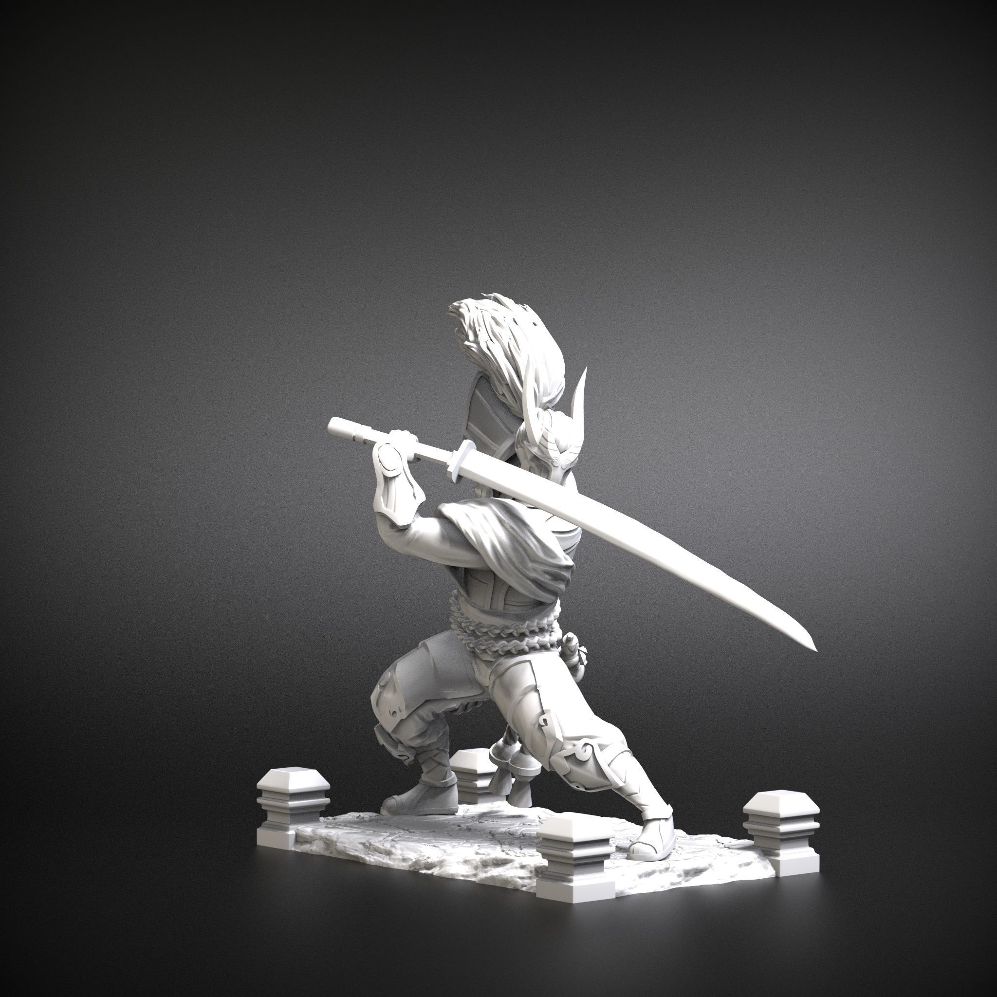 STL Yasuo Blood moon 3D print model league of legends 3D print model_8