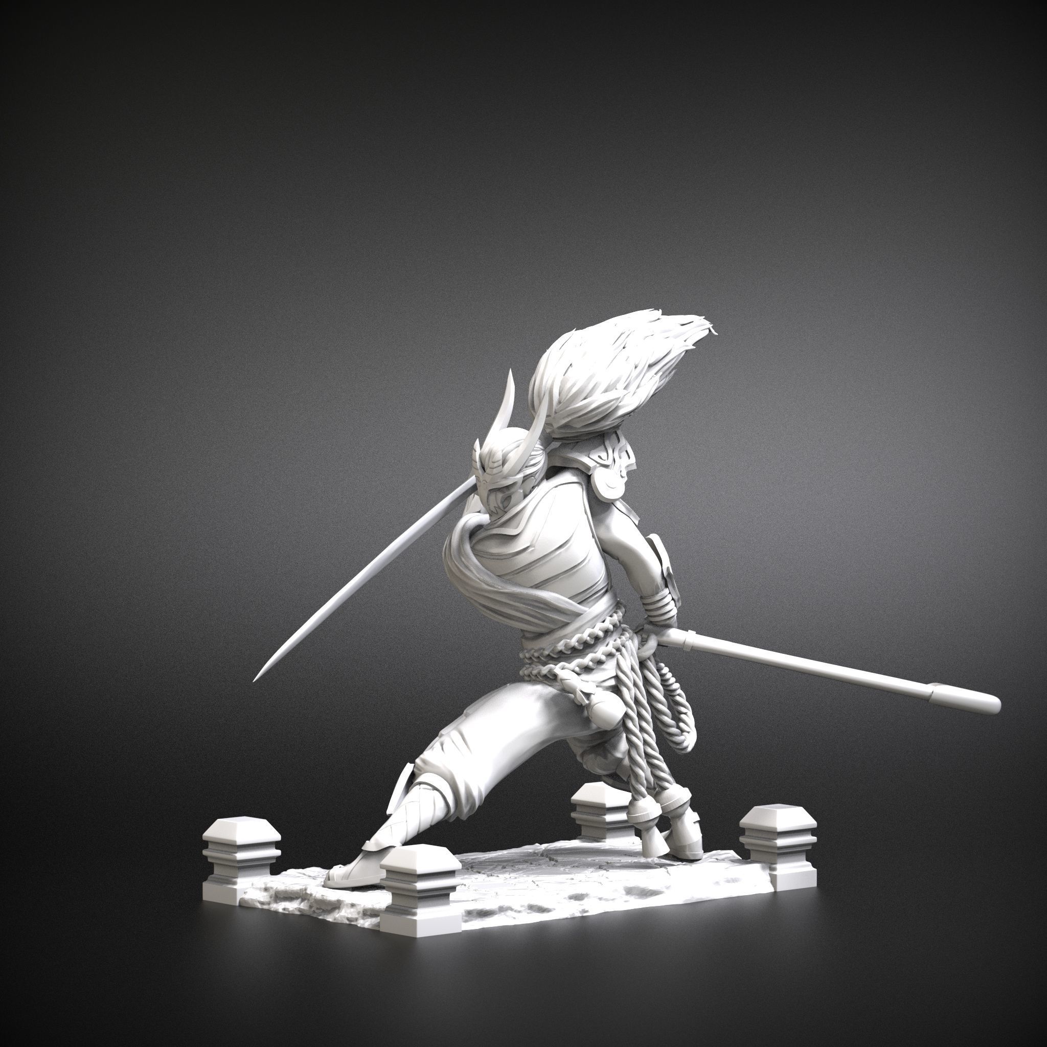 STL Yasuo Blood moon 3D print model league of legends 3D print model_3